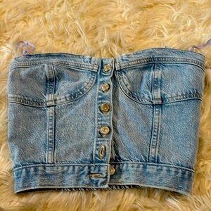 Zara cropped denim bustier Size S
